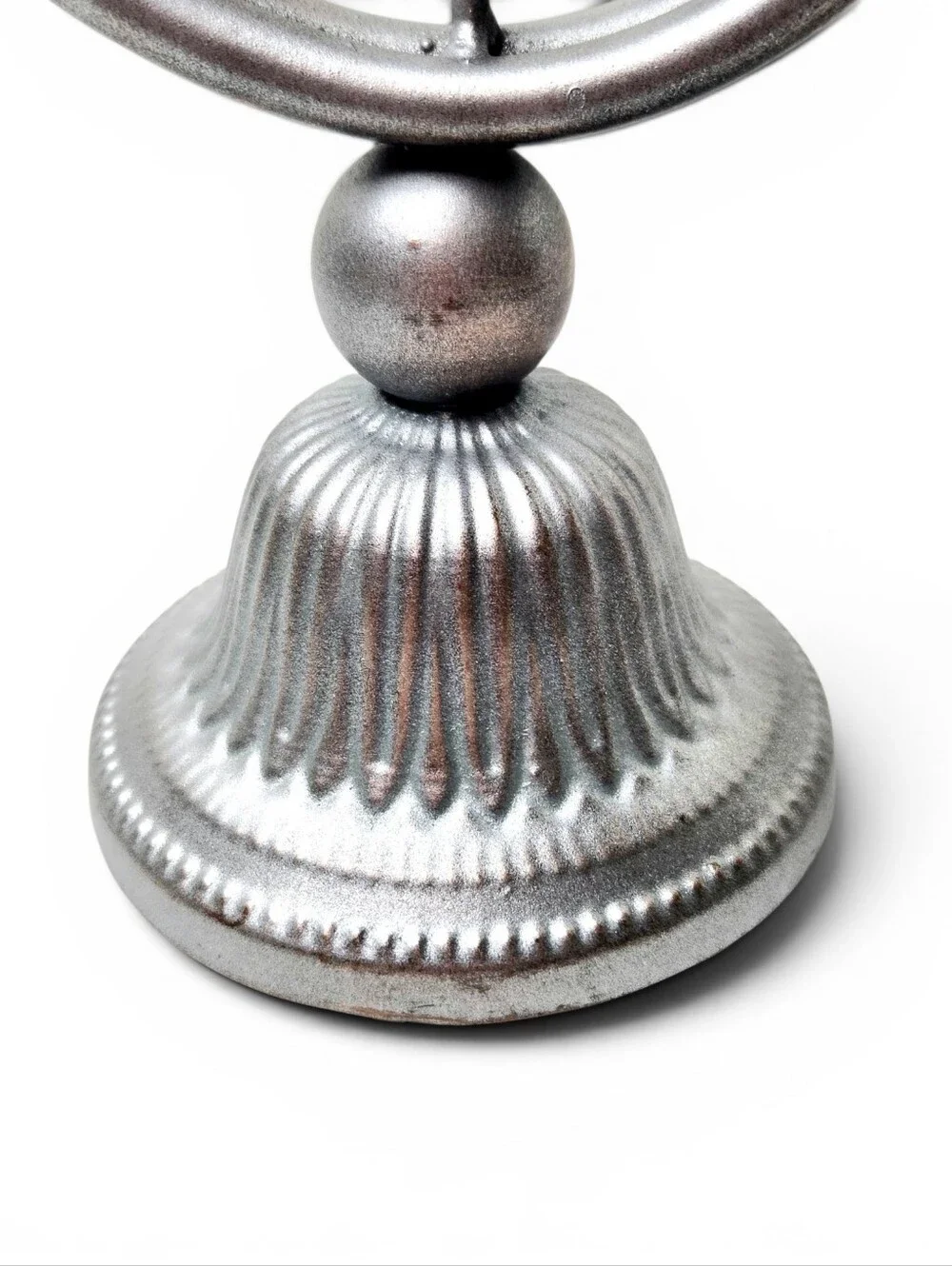 French Horn Candle Holder, Silver.